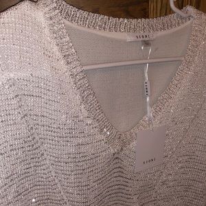 Eggshell long sleeve sparkle sweater
